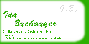 ida bachmayer business card